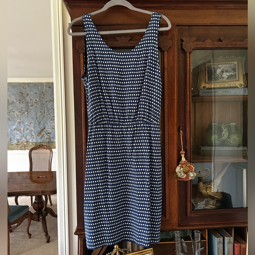 Marc by Marc Jacobs Blue and White Polka Dot Midi Dress Sz 10